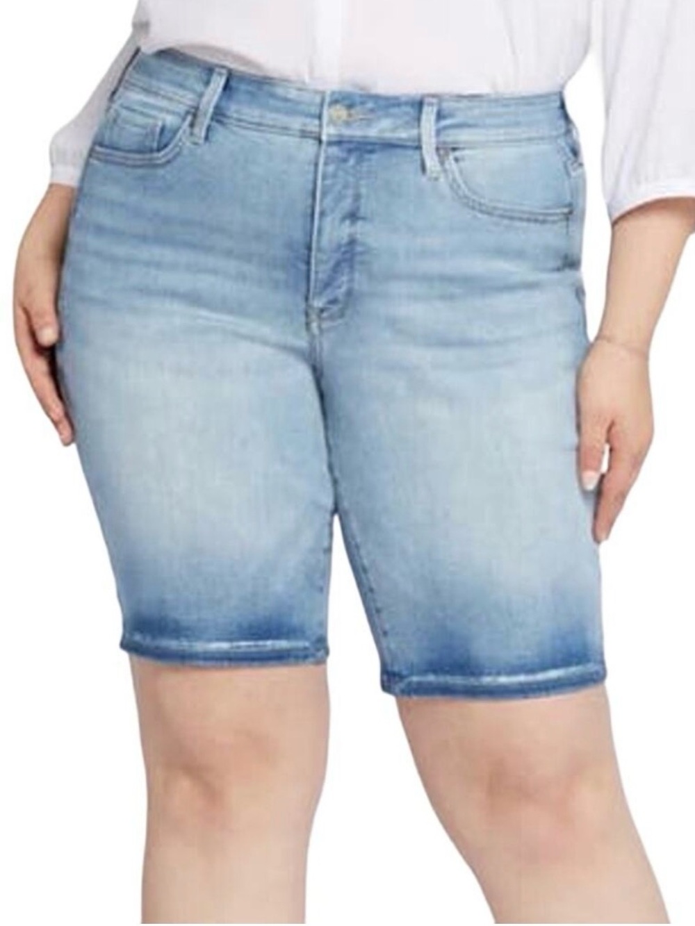 NYDJ Briella Light Wash Denim Bermuda Shorts 14W